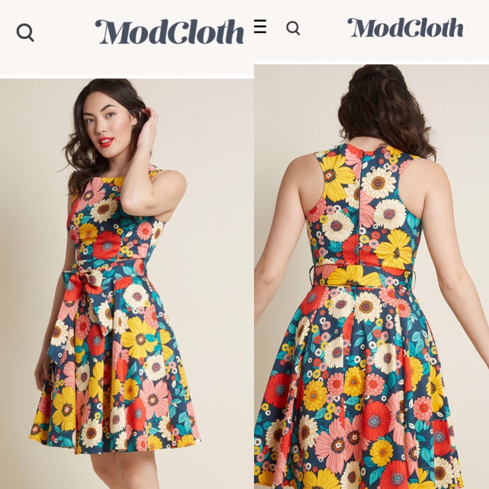 Modcloth Ixia brand A-line floral dress